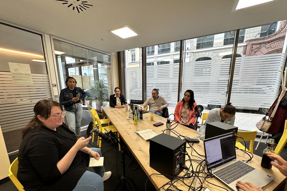 Behind the Scenes der Podcastaufnahme